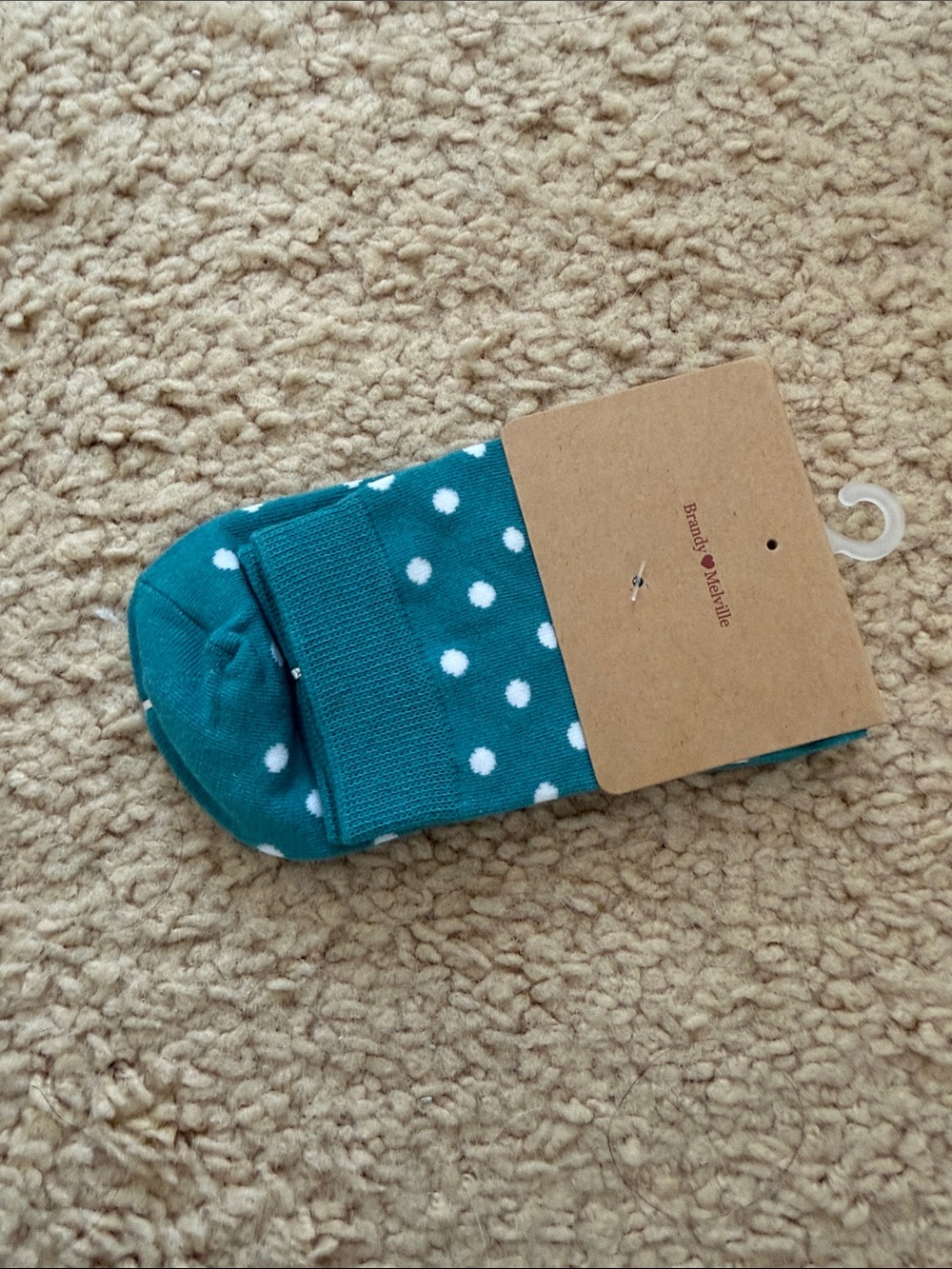Brandy melville teal polka dots socks